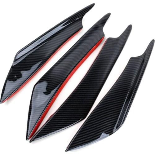 Universal Car Carbon Fiber Texture PP Bumper Fin Canard Splitter Diffuser Spoiler Lip Trim Decal Sticker Cover