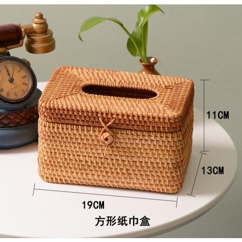Vietnam Rattan Tissue Box Paper Extraction Box Restaurant Table Facial Tissue Storage Box