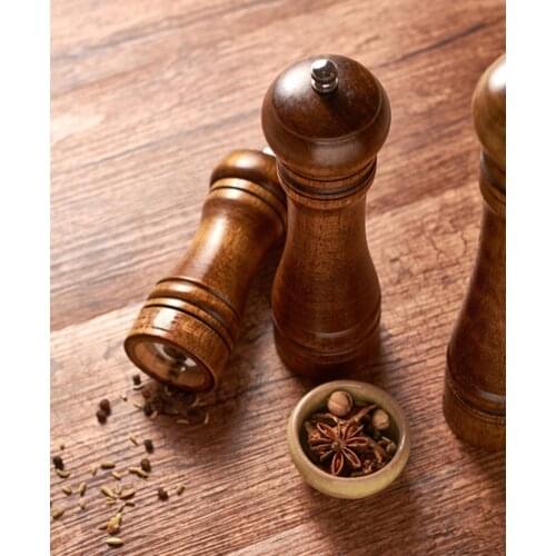 Vintage Manual pepper grinder pepper mill,Rubber Wood,Use a variety of jar kitchen tools