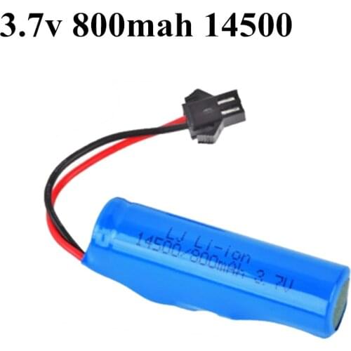 For JJRC C2 D828 RC Car Parts 14500 3.7v 800mAh Li-ion Battery SM-2P For RC Stunt Dump Car Toys Accessories 1pcs to 5pcs