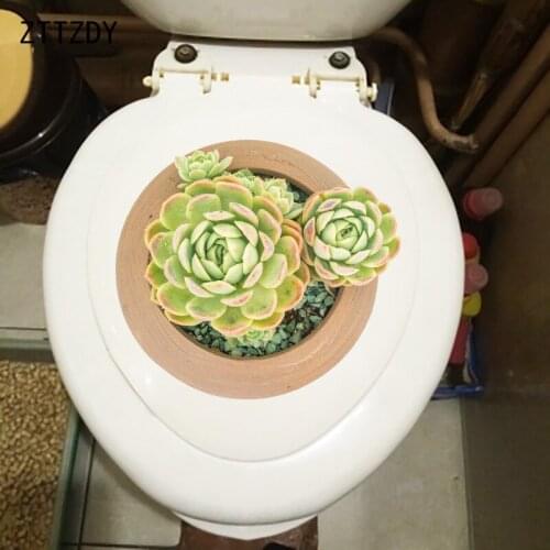 ZTTZDY 23.9×21.8CM Succulent Potted Plants Wall Decoration Stickers Personality Home WC Toilet Accessories T6-0255