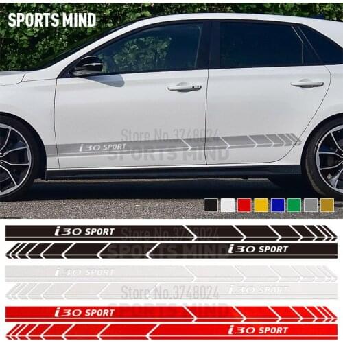 1 Pair Vinyl Car Styling For Hyundai I30 Exterior Accessories Door Side Stripe Car Sticker Decal Automobiles