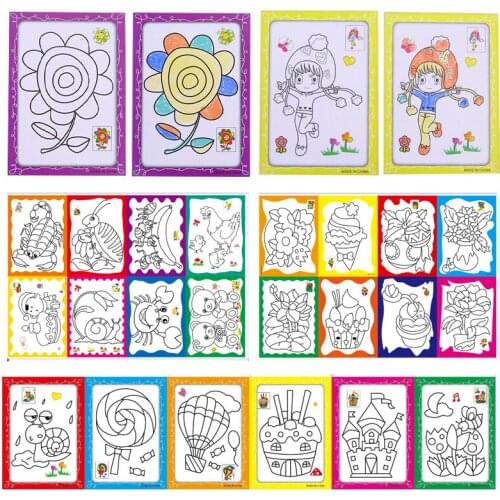 10pcs/set Art Watercolor Coloring DIY Handmade Painting Graffiti Puzzle Children Educational Art DIY Drawing Toys For Girls Boys