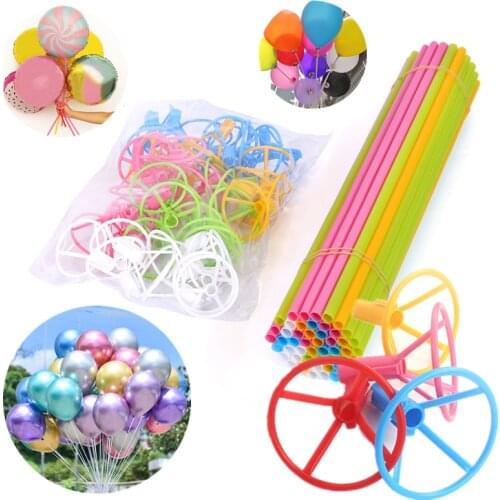 10PCS Balloon Stick Lengthen Thickening Balloon Stick Aluminum Film Ocean Ball 40 Centimeter Lengthen Large Size Balloon Stick