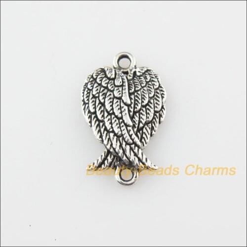 30Pcs Tibetan Silver Color Birds' Wings Charms Pendants Connectors 11x18.5mm