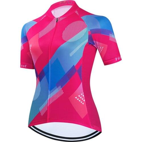 2021 Team Summer Short Sleeve Cycling Jersey Women Racing Sport Bike Jersey Mujer Cycling Bicycle Clothing Maillot Ciclismo