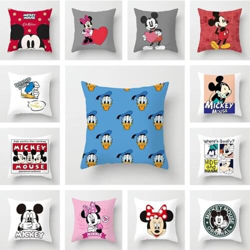 3 pcs Disney Mickey Minnie Pillow case 45 * 45cm Cartoon anime pillow case Room decoration pillowcase Sofa pillowcase