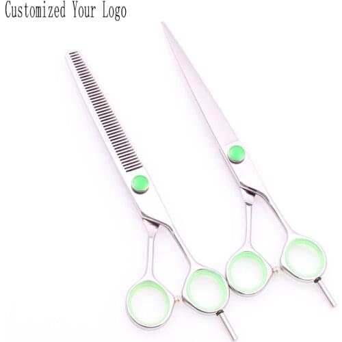 7" 440C Customize Logo Dog Scissors Grooming Scissors Straight Shears Thinning Shears Pet Scissors Hemostatic Forceps DIY C1121
