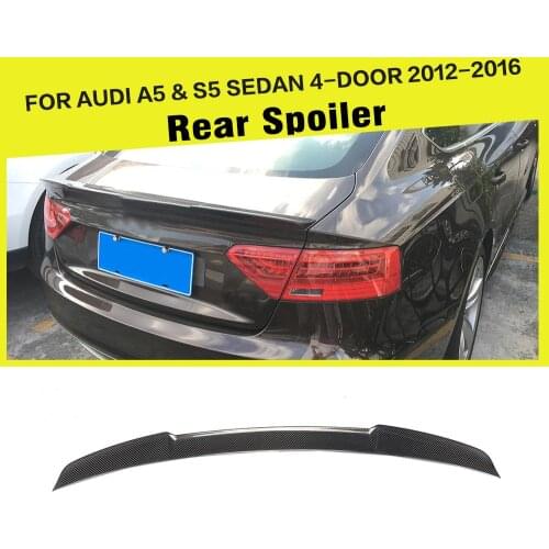 Car-Styling Carbon Fiber / FRP Auto Racing Rear Trunk Spoiler Boot Lip Wing for Audi A5 S5 Sline Sedan 4-Door 2012 - 2016