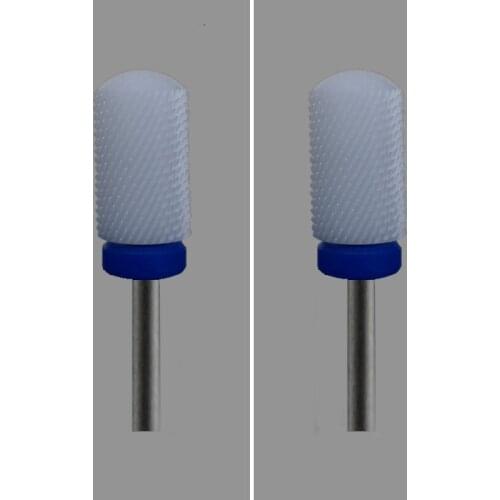 White Ceramic -6PCS -Nail Drill Bit - Large Smooth Top Bit - (0102.066)