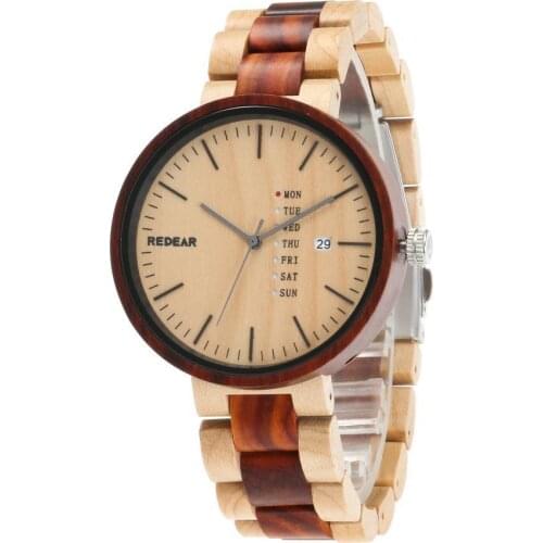 Luxury Wooden Creativity week dial Watch Mens Wood Watches Mens Quartz Retro Watch Men Sport Timepieces Relogio