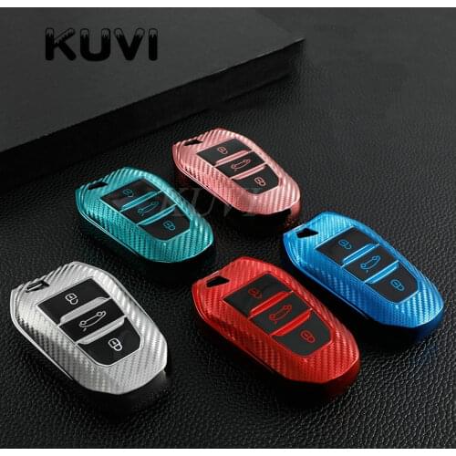 Carbon Fiber TPU Car Smart Key Case Cover For Peugeot 308 3008 508 5008 408 4008 208 301 407 For Citroen C4 C6 C3-XR Picasso DS