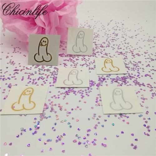 Chicinlife 10Pcs Funny Willy Temporary Penis Flash Tattoos Sticker Bride hen Bachelorette Party bridal shower wedding decoration