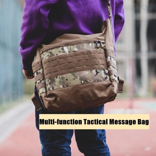 Camo Military Tactical Messenger Bag Big Capacity 500D Nylon Canvas Shoulder Bags Outdoor Wear-resistant Multi-pocket Travel Bag