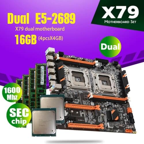 Atermiter X79 Dual CPU Motherboard Set with 2 × Xeon E5 2689 4 × 4GB = 16GB 1600MHz ECC REG Memory pc3 12800 DDR3