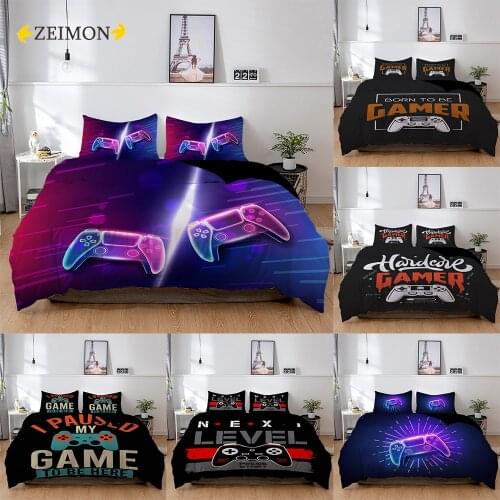 ZEIMON Gamepad Bedding Set Polyester Comforter Cover Black Inner Side Kids Home Textiles Double Gamer Duvet Cover Sets 240x220