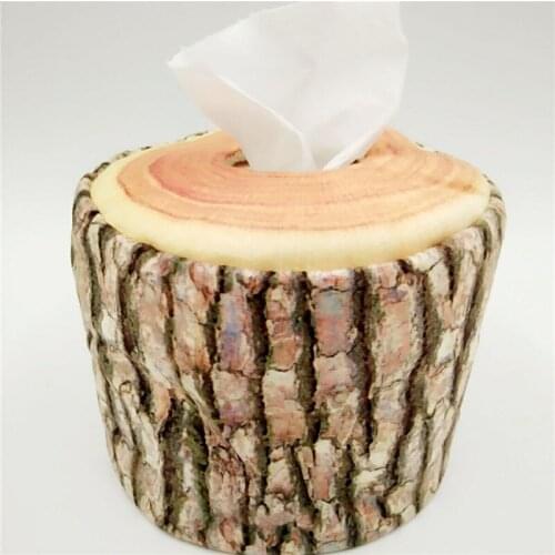 Short Plush Tree Bark Washable Storage Lightweight Paper Cover Decorative Party Napkin Simulation Arts Craft Tissue Box Office