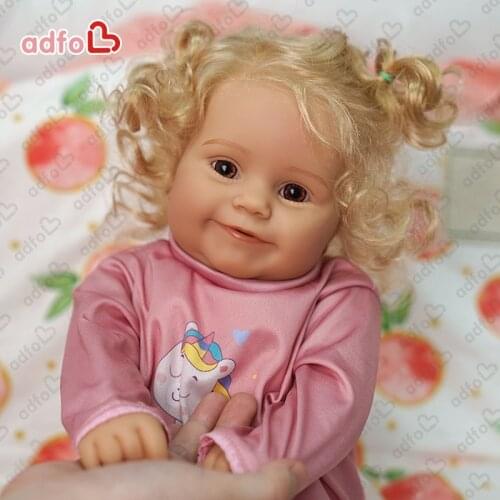 ADFO 20 Inches Maddie Reborn Baby Dolls LoL Lifelike Handmade Toddler Bebe Vinyl Alive Gifts For Children Girls Doll+Clothes