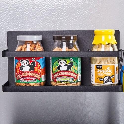 Magnetic Adsorption Refrigerator Side Rack Wall-mounted Kitchen Storage Holder Refrigerator Storage Shelf Rack Organizer