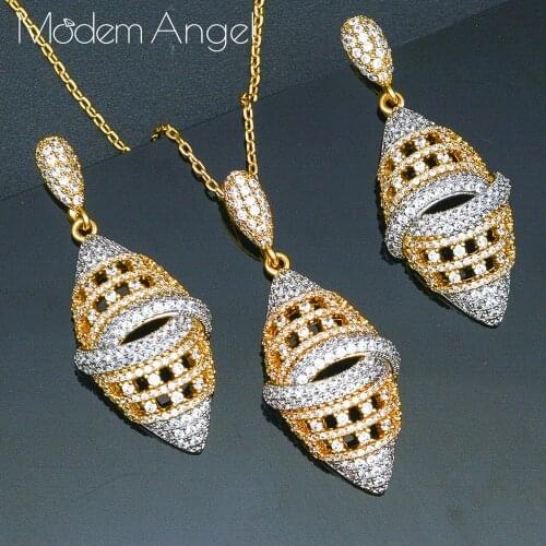 ModemAngel LONG WATER DROP 2PC AAA Cubic Zirconia Gold Color Dubai Wedding Copper High Quality Jewelry Dangle Earring