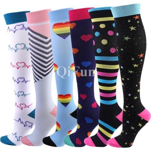 Compression Socks Knee High Men Women 20-30 MmHg Running Sports Socks Fit For Medical Edema Diabetes Varicose Veins Stockings