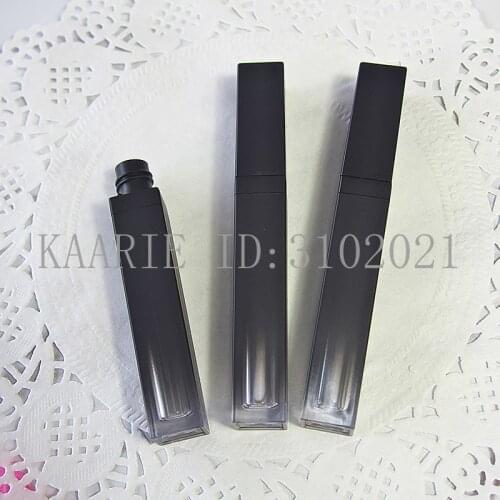 50pcs 4ML Plastic Lip Gloss Tube, DIY Refillable Black/White Gradient Liquid Lipstick Bottle,Portable Women Lip Beauty Container
