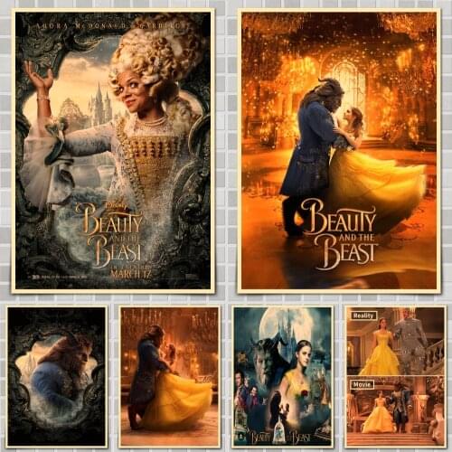 Beauty and the Beast (2017) Movie Poster Wall Stickers For Home Room Bar Decor Art