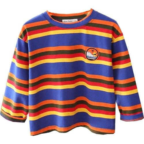 Fall Boys Long Sleeve Shirt Boy Stripes Long Sleeve T Boy Long Sleeve Cotton Shirt