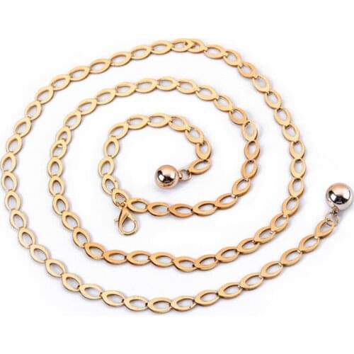 High Waist Gold Silver Belts For Women Fashion Waistbands All-match Belt For Party Jewelry Dress Waist Metal Chain Belts