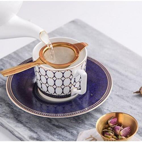 Newest Reusable Tea Filter Mesh Tea Strainer Stainless Steel Mesh Tea Infuser Strainer +Loose Leaf Drip Bowl
