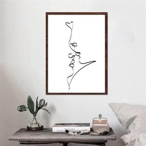 Modern Style Minimalist Line People Canvas Painting Wall Art Nordic Posters and Prints Wall Pictures for Living Room Decoration