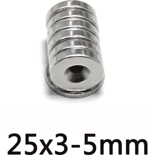30~150PCS 25x3-5mm N35 Super Powerful Magnetic Magnets 25*3mm Hole 5mm Permanent Neodymium Magnet 25x3-5mm Small Round 25*3-5