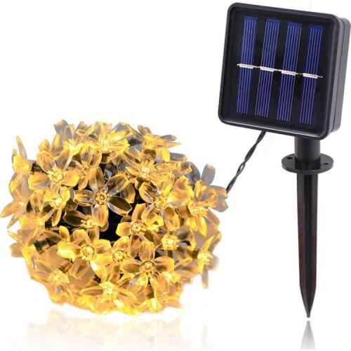 Solar Light Cherry Blossoms 5M/9.5M LED String Lights Fairy Lamps Garlands for Christmas Party Wedding Outdoor Garden Decoration