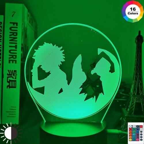 Led Night Light Anime Hunter X Hunter Gon Freecss and Killua Zoldyck Illusion Nightlight for Child Bedroom Decor Desk Lamp Gift