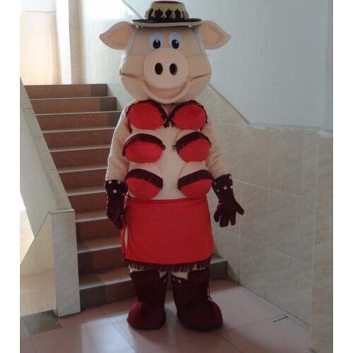 The high quality of Puppets Striptease Strip Pig Swinish cartoon Mascot Costume for sale Outfits Fancy Dress Halloween cosplay