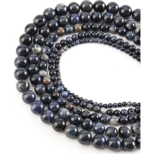 Xinyao Old Blue Sodalite Stone Beads Natural Beads For Jewelry Making DIY Bracelet Accessories 4/6/8/10mm