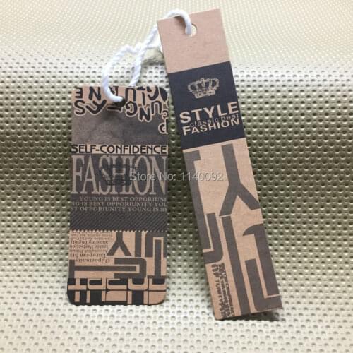 Custom retro clothing kraft paper tags/garment printed tags/cardboard tags printing/clothing main label/brand/logo 1000 pcs