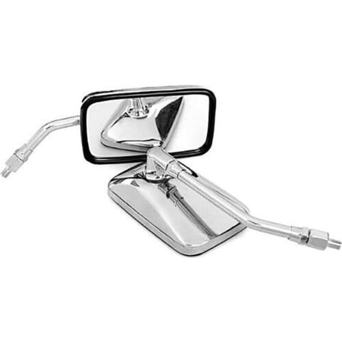 1 Pair Motorcycle Chrome Rearview Side Mirrors Fashional Cool Square Shape Rear View Mirror Motor Spare Parts