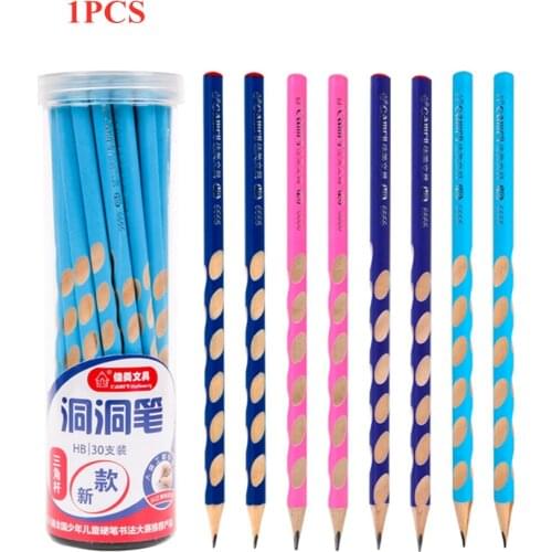 1Pc HB Kawaii Wooden Lead Pencils Creative Hole Pencil For Kids Gifts School Office Supplies Novelty Stationery Correction Tools