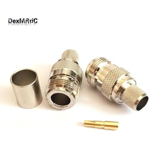 1pc N type Female jack RF Connector crimp For LMR400 RG8 Cable straight NEW Wholesale Fast Shipping