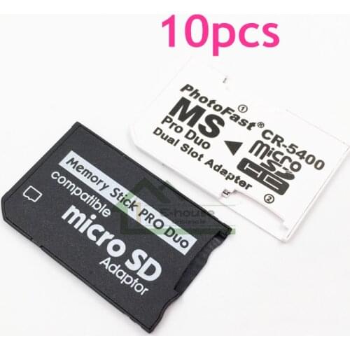 10pcs E-house New Micro SD SDHC TF to MS Memory Stick Card Reader for PSP for PSP Adapter Converter Single and Dual Slot
