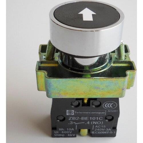 10Pcs/Lot BA3351 XB2-BA3351 1 NO Momentary Black Sign Flush Pushbutton Brand New