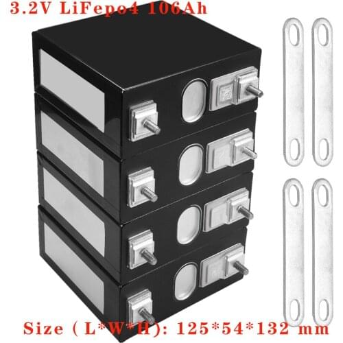 106Ah 3.2V Lifepo4 battery Grade A DIY 12V 24V Rechargeable Battery Pack for solar storage system