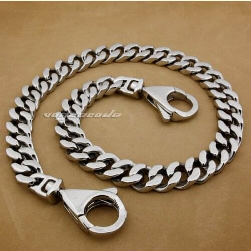 14" ~ 36" Huge Heavy 316L Stainless Steel Mens Biker Rocker Wallet Chain 5D006WC 3P7