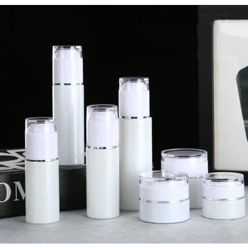 20g 30g 50g 40ml 50ml 60ml 80ml Cream Jar High Grade Acrylic White Bottle Empty Refillable Glass Bottle Lotion Pump Essence Jar