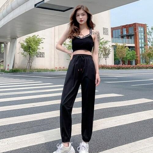 2021 summer womens trousers sports pants trousers are thin ice silk loose trousers casual pants