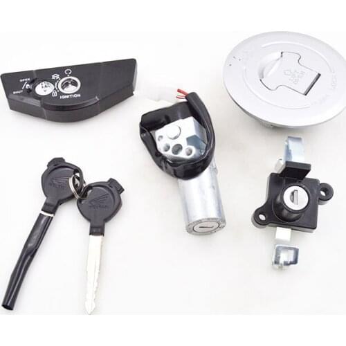2088 Motorcycle 2 Wire Ignition Switch Lock+Fuel Gas Tank Cap Cover+Storage Box Lock For Honda WH150-2 KZG-900 Spare Parts