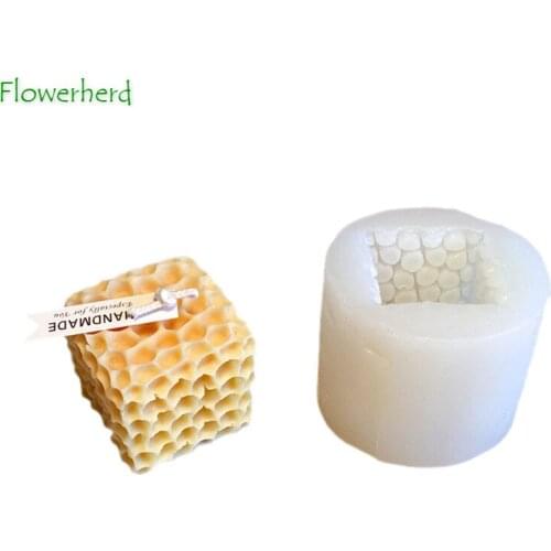 3d Candle Silicone Mold Candle Making Supplies Square Honeycomb Cube Aroma Candle Mold Plaster Baking Mousse Mold Resin Mold