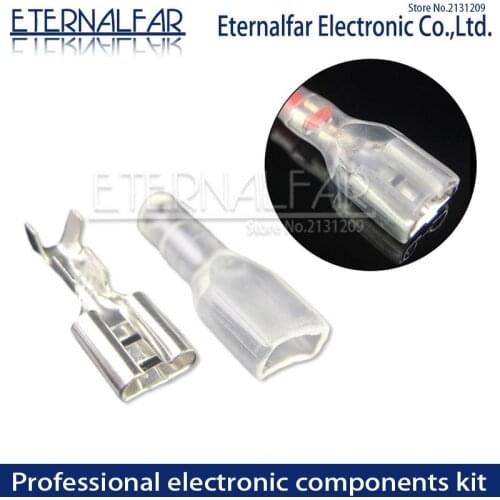 6.3mm 16A 0.75-2.5mm Switch Wire Connectors Crimp Terminals Spade Terminals With Transparent Insulating Sleeves Plug spring