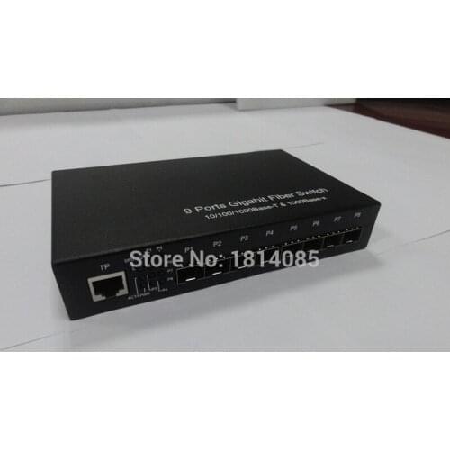 9 ports Gigabit Ethernet Optical Fiber Switch1310/1490/1550/850nm with 8 SFP ports and 1*10/100/1000Mbps RJ45